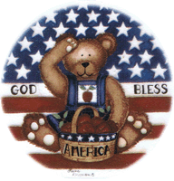 AMERICANA BEAR 2 GOD BLESS AMERICA APPLES