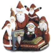 santa, books, christmas, pottery