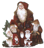 santas, santa, christmas, pottery