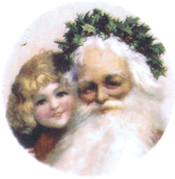 santa, child, victorian, christmas