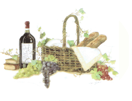 grapes, wine, fruit, pottery