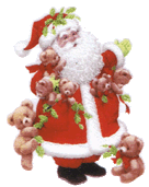 santa, teddy bears, teddy bear, christmas, pottery