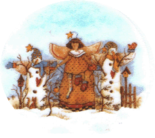 snowman, angel, snowmen, country, pottery. winter